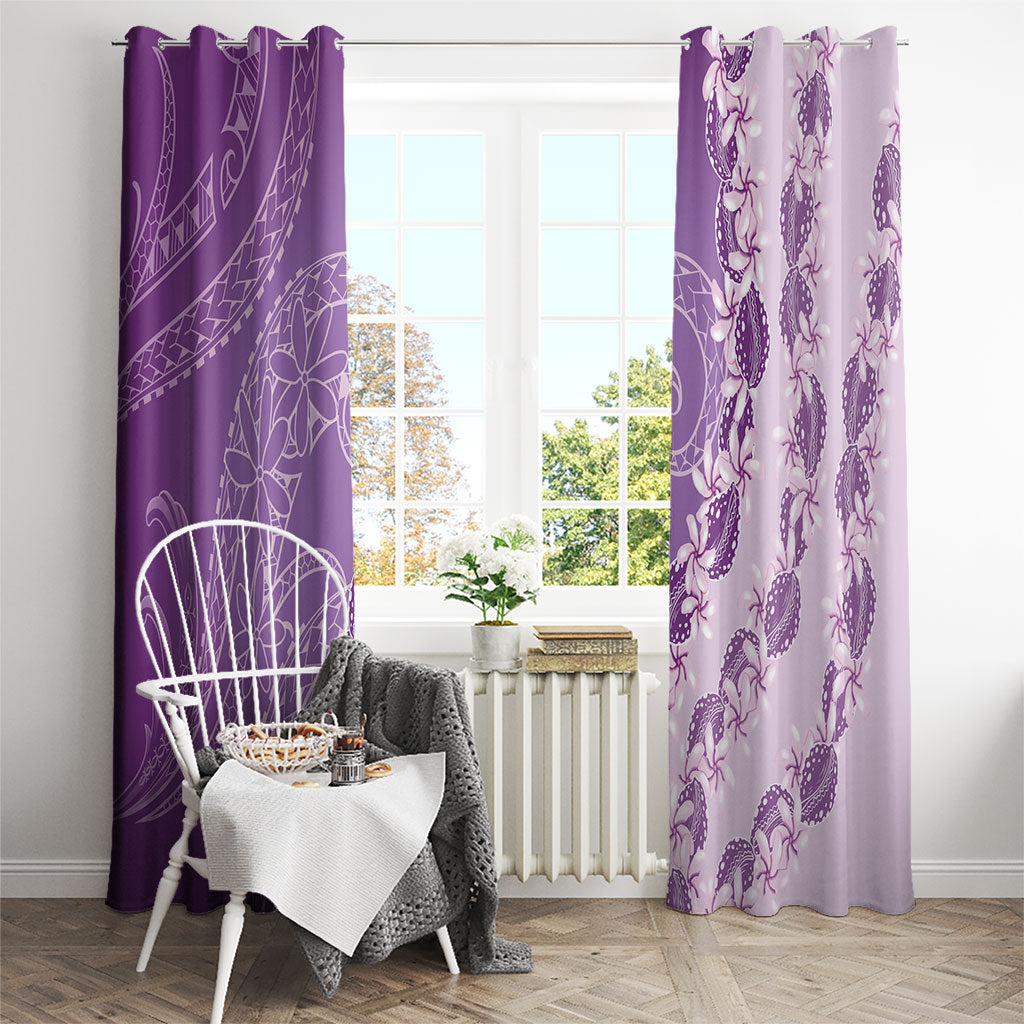 Heiva i Tahiti Window Curtain Tahitian Tiare Maori Cowrie Lei Purple