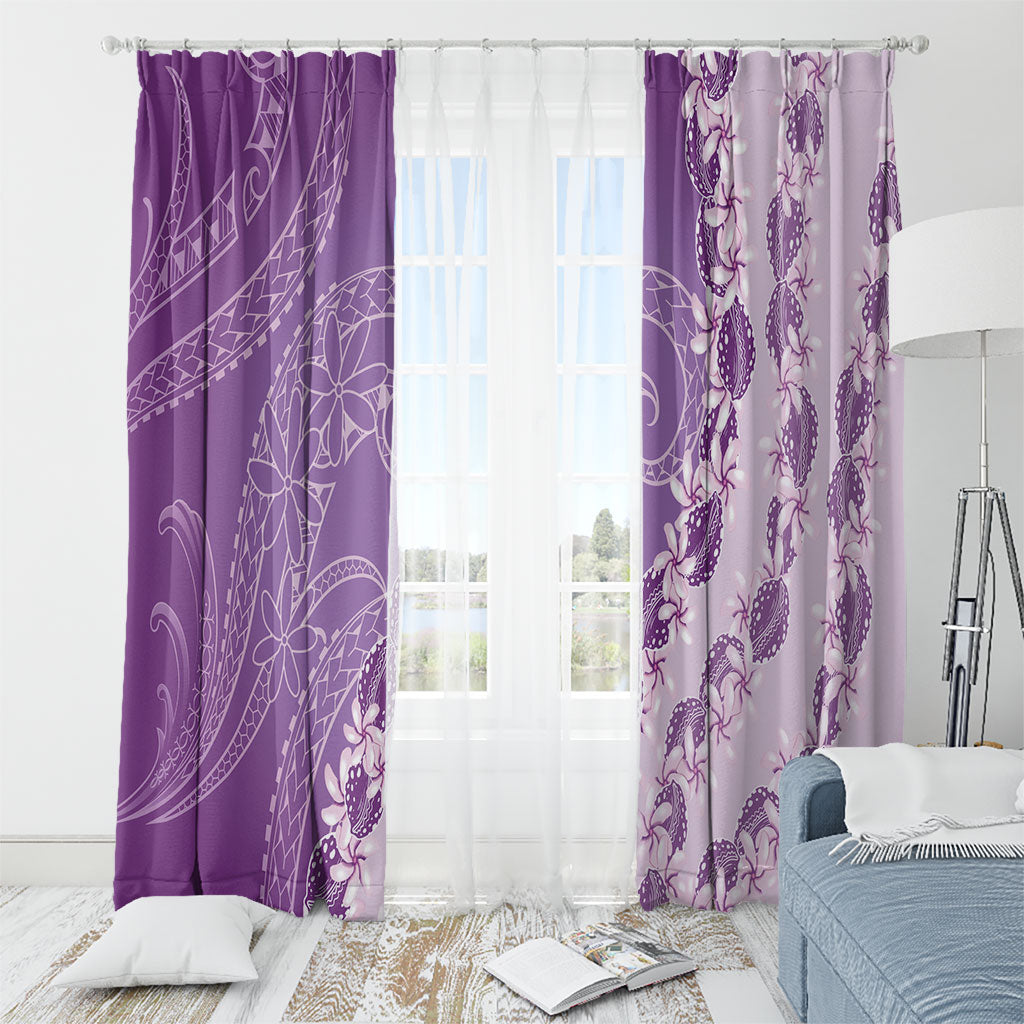 Heiva i Tahiti Window Curtain Tahitian Tiare Maori Cowrie Lei Purple