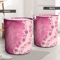 Heiva i Tahiti Laundry Basket Tahitian Tiare Maori Cowrie Lei Pink