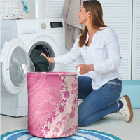 Heiva i Tahiti Laundry Basket Tahitian Tiare Maori Cowrie Lei Pink