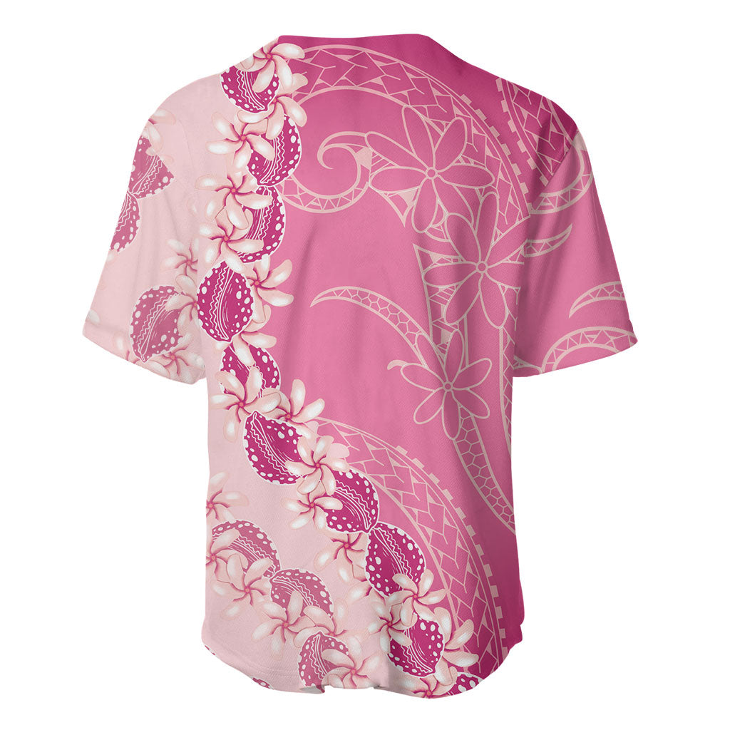 Heiva i Tahiti Baseball Jersey Tahitian Tiare Maori Cowrie Lei Pink