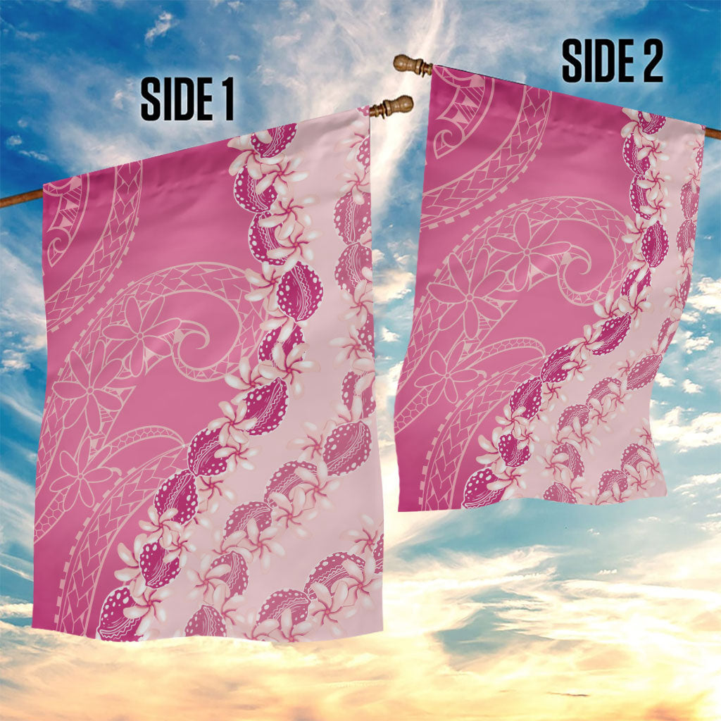 Heiva i Tahiti Garden Flag Tahitian Tiare Maori Cowrie Lei Pink