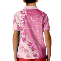 Heiva i Tahiti Kid Polo Shirt Tahitian Tiare Maori Cowrie Lei Pink