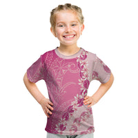 Heiva i Tahiti Kid T Shirt Tahitian Tiare Maori Cowrie Lei Pink