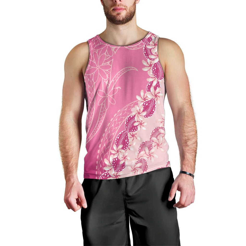 Heiva i Tahiti Men Tank Top Tahitian Tiare Maori Cowrie Lei Pink
