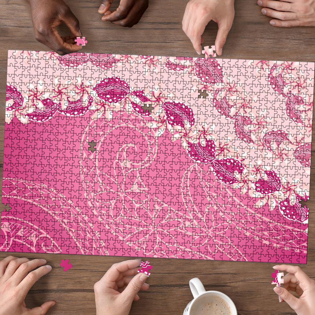 Heiva i Tahiti Puzzle Tahitian Tiare Maori Cowrie Lei Pink