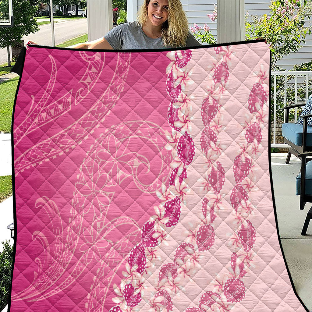 Heiva i Tahiti Quilt Tahitian Tiare Maori Cowrie Lei Pink