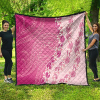 Heiva i Tahiti Quilt Tahitian Tiare Maori Cowrie Lei Pink