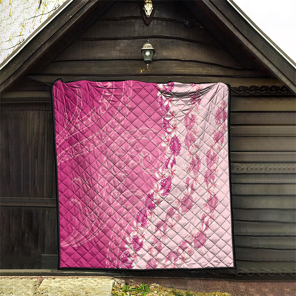Heiva i Tahiti Quilt Tahitian Tiare Maori Cowrie Lei Pink