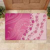 Heiva i Tahiti Rubber Doormat Tahitian Tiare Maori Cowrie Lei Pink