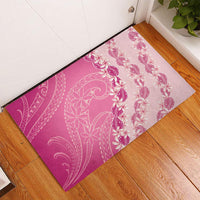 Heiva i Tahiti Rubber Doormat Tahitian Tiare Maori Cowrie Lei Pink
