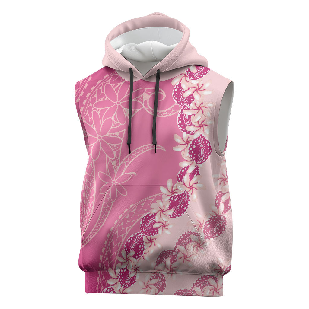 Heiva i Tahiti Sleeveless Hoodie Tahitian Tiare Maori Cowrie Lei Pink