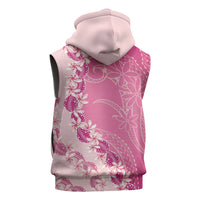 Heiva i Tahiti Sleeveless Zip Hoodie Tahitian Tiare Maori Cowrie Lei Pink LT14 - Polynesian Pride