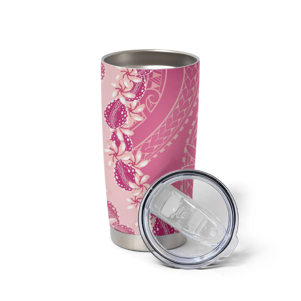 Heiva i Tahiti Tumbler Cup Tahitian Tiare Maori Cowrie Lei Pink