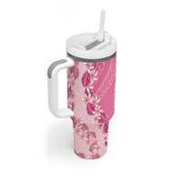 Heiva i Tahiti Tumbler With Handle Tahitian Tiare Maori Cowrie Lei Pink
