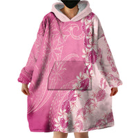 Heiva i Tahiti Wearable Blanket Hoodie Tahitian Tiare Maori Cowrie Lei Pink LT14 - Polynesian Pride