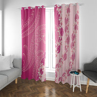 Heiva i Tahiti Window Curtain Tahitian Tiare Maori Cowrie Lei Pink