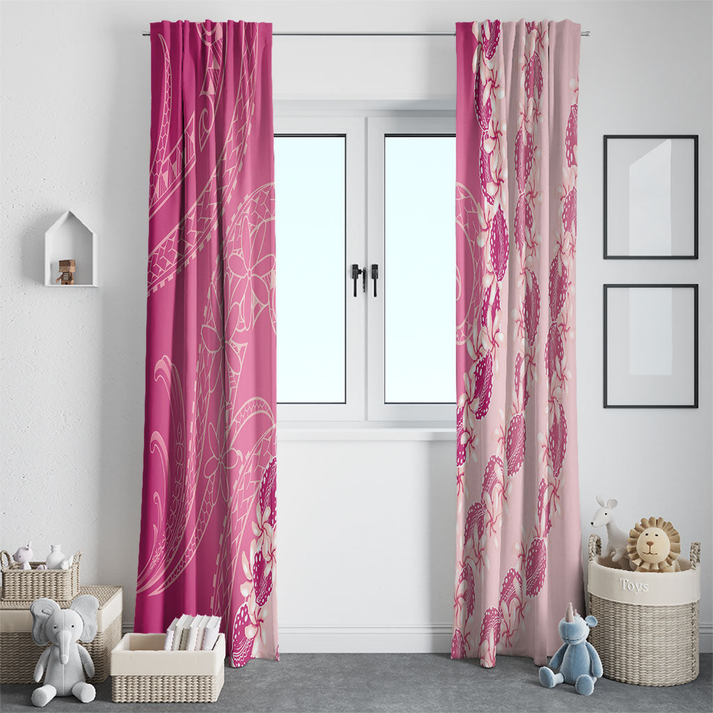 Heiva i Tahiti Window Curtain Tahitian Tiare Maori Cowrie Lei Pink