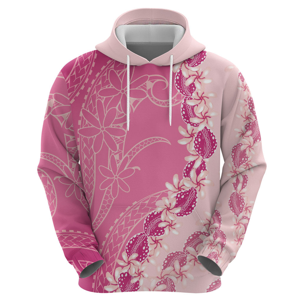 Heiva i Tahiti Zip Hoodie Tahitian Tiare Maori Cowrie Lei Pink
