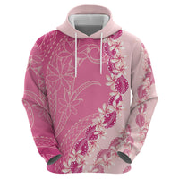 Heiva i Tahiti Zip Hoodie Tahitian Tiare Maori Cowrie Lei Pink