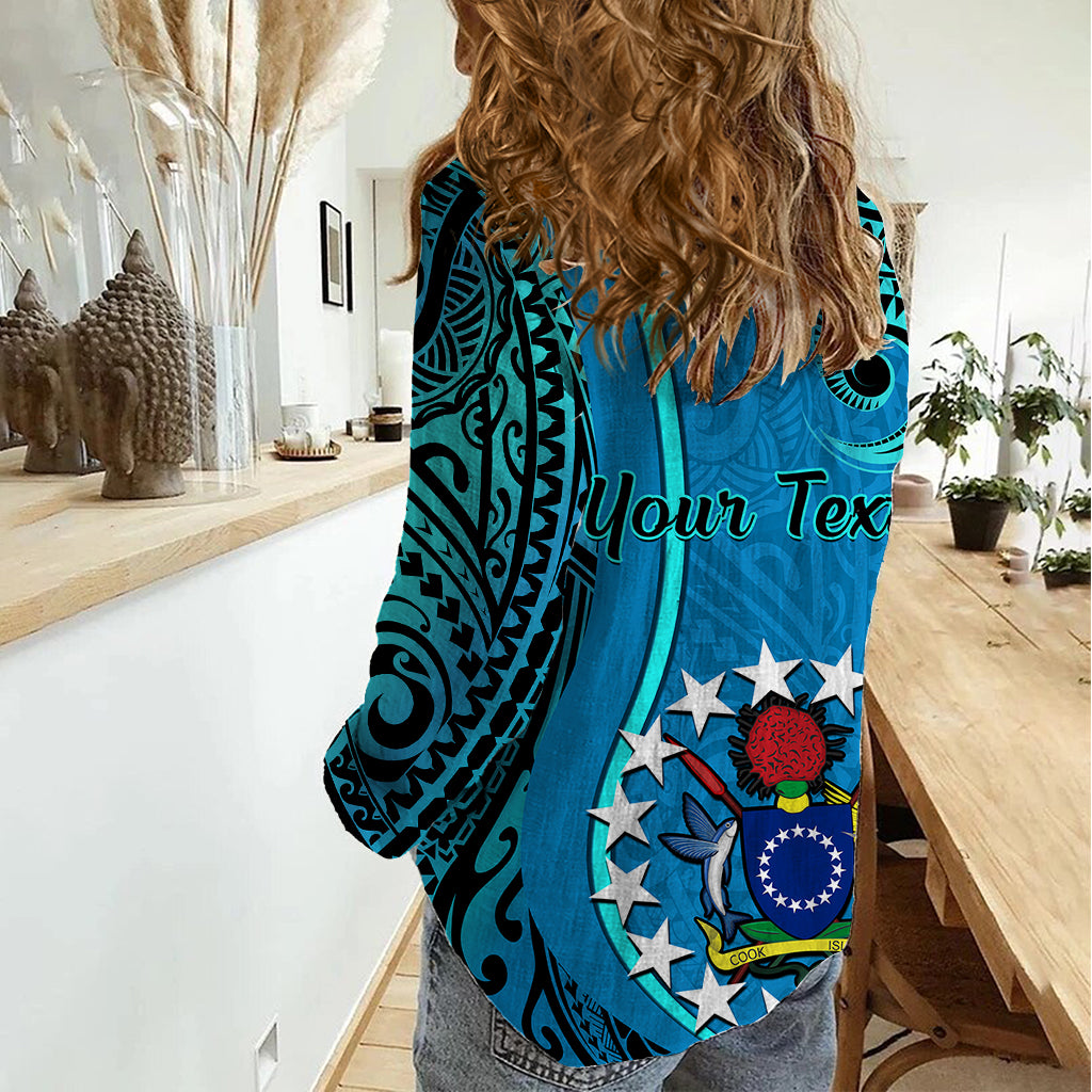 Personalised 13 March Penrhyn Island Gospel Day Women Casual Shirt Cook Islands Tribal Pattern LT14 - Polynesian Pride
