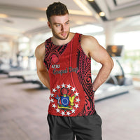 Personalised 20 July Atiu Island Gospel Day Men Tank Top Cook Islands Tribal Pattern LT14 - Polynesian Pride