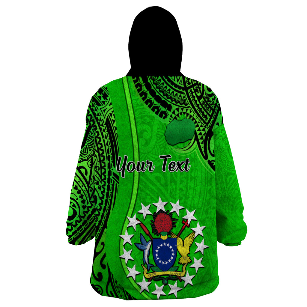 Personalised 25 July Rarotonga Island Gospel Day Wearable Blanket Hoodie Cook Islands Tribal Pattern LT14 - Polynesian Pride