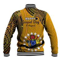 8 August Manihiki Island Gospel Day Baseball Jacket Cook Islands Tribal Pattern LT14 - Polynesian Pride