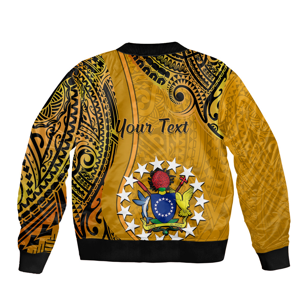 Personalised 8 August Manihiki Island Gospel Day Sleeve Zip Bomber Jacket Cook Islands Tribal Pattern LT14 - Polynesian Pride