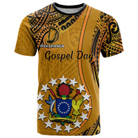 Custom 15 August Rakahanga Island Gospel Day T Shirt Cook Islands Tribal Pattern LT14 Orange - Polynesian Pride