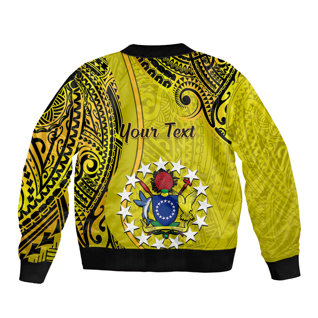 Personalised 27 October Aitutaki Island Gospel Day Sleeve Zip Bomber Jacket Cook Islands Tribal Pattern LT14 - Polynesian Pride