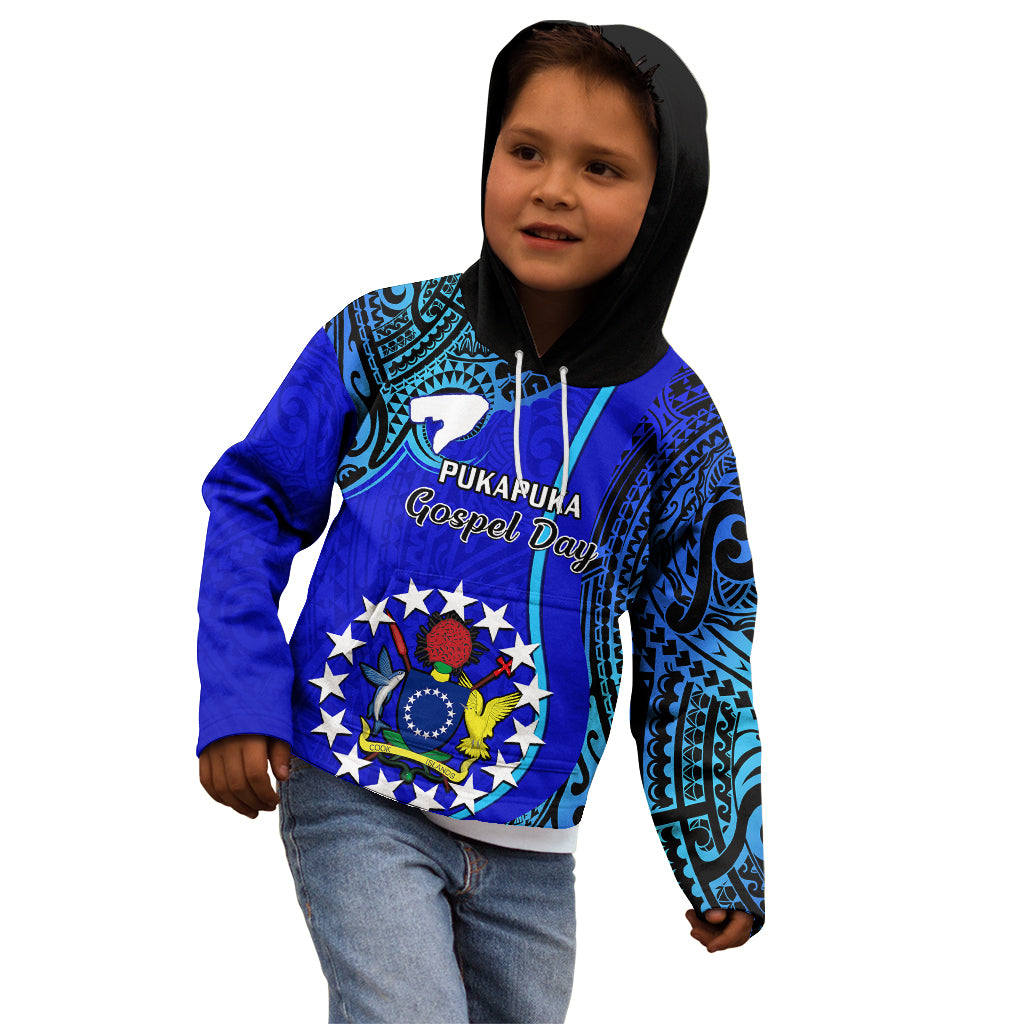 Personalised 8 December Pukapuka Island Gospel Day Kid Hoodie Cook Islands Tribal Pattern LT14 - Polynesian Pride