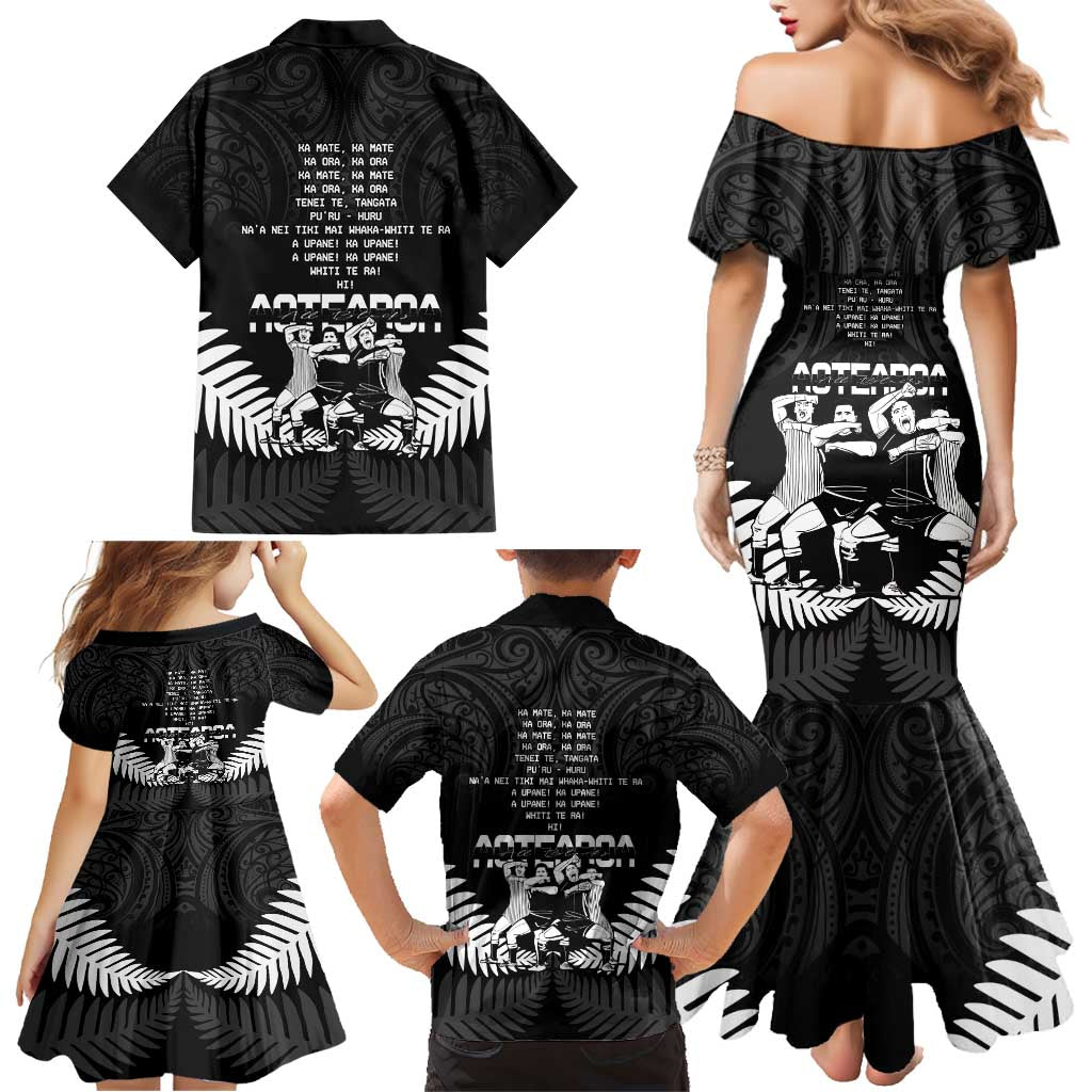 New Zealand Silver Fern Rugby Family Matching Mermaid Dress and Hawaiian Shirt Haka Dance With Aotearoa Maori Pattern LT14 - Polynesian Pride