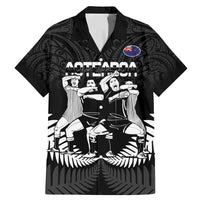 New Zealand Silver Fern Rugby Family Matching Mermaid Dress and Hawaiian Shirt Haka Dance With Aotearoa Maori Pattern LT14 Dad's Shirt - Short Sleeve Black - Polynesian Pride