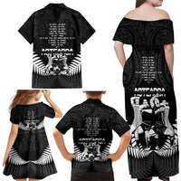New Zealand Silver Fern Rugby Family Matching Off Shoulder Maxi Dress and Hawaiian Shirt Haka Dance With Aotearoa Maori Pattern LT14 - Polynesian Pride