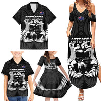 New Zealand Silver Fern Rugby Family Matching Summer Maxi Dress and Hawaiian Shirt Haka Dance With Aotearoa Maori Pattern LT14 - Polynesian Pride