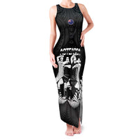 New Zealand Silver Fern Rugby Family Matching Tank Maxi Dress and Hawaiian Shirt Haka Dance With Aotearoa Maori Pattern LT14 Mom's Dress Black - Polynesian Pride
