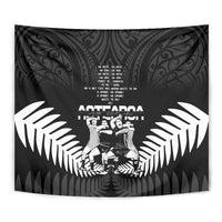 New Zealand Silver Fern Rugby Tapestry Haka Dance With Aotearoa Maori Pattern