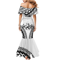 Fiji Tapa Rugby Family Matching Mermaid Dress and Hawaiian Shirt Cibi Dance With Fijian Pattern