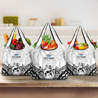 Fiji Tapa Rugby Grocery Bag Cibi Dance With Fijian Pattern