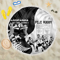 New Zealand And Fiji Tapa Rugby Beach Blanket Haka Dance Mix Cibi Dance Together
