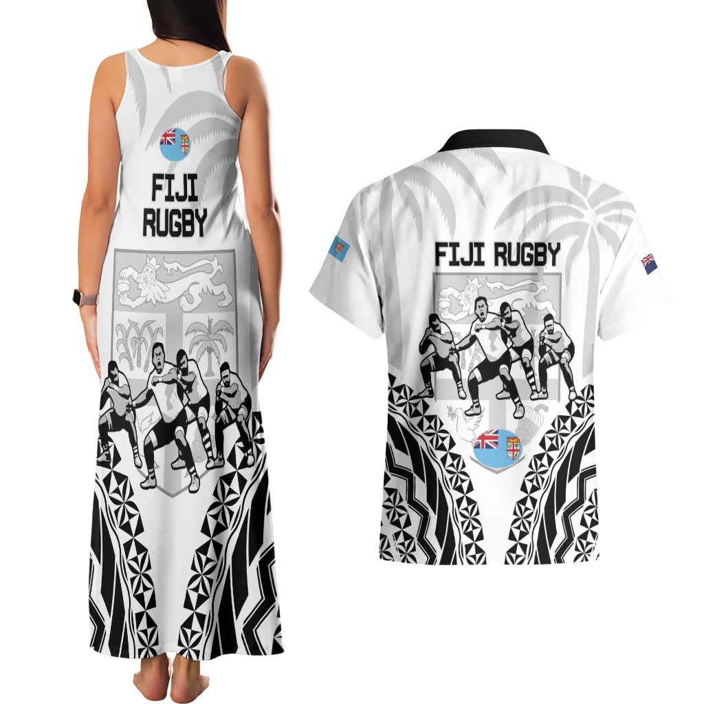 New Zealand And Fiji Tapa Rugby Couples Matching Tank Maxi Dress and Hawaiian Shirt Haka Dance Mix Cibi Dance Together LT14 - Polynesian Pride