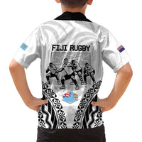 New Zealand And Fiji Tapa Rugby Family Matching Off Shoulder Maxi Dress and Hawaiian Shirt Haka Dance Mix Cibi Dance Together LT14 - Polynesian Pride
