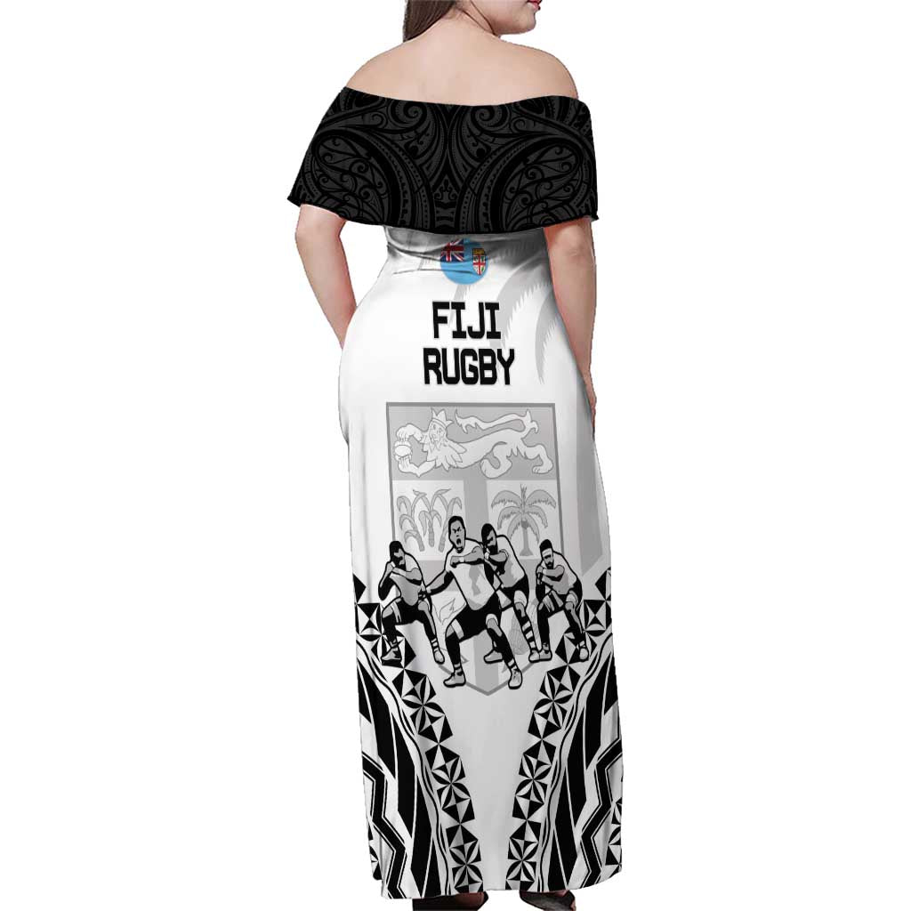 New Zealand And Fiji Tapa Rugby Family Matching Off Shoulder Maxi Dress and Hawaiian Shirt Haka Dance Mix Cibi Dance Together LT14 - Polynesian Pride