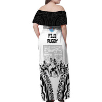 New Zealand And Fiji Tapa Rugby Family Matching Off Shoulder Maxi Dress and Hawaiian Shirt Haka Dance Mix Cibi Dance Together LT14 - Polynesian Pride