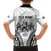 New Zealand And Fiji Tapa Rugby Family Matching Off Shoulder Short Dress and Hawaiian Shirt Haka Dance Mix Cibi Dance Together LT14 - Polynesian Pride