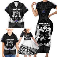 New Zealand And Fiji Tapa Rugby Family Matching Short Sleeve Bodycon Dress and Hawaiian Shirt Haka Dance Mix Cibi Dance Together LT14 - Polynesian Pride