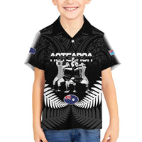 New Zealand And Fiji Tapa Rugby Family Matching Short Sleeve Bodycon Dress and Hawaiian Shirt Haka Dance Mix Cibi Dance Together LT14 Son's Shirt Black - Polynesian Pride