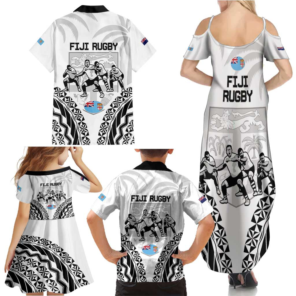 New Zealand And Fiji Tapa Rugby Family Matching Summer Maxi Dress and Hawaiian Shirt Haka Dance Mix Cibi Dance Together LT14 - Polynesian Pride