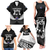 New Zealand And Fiji Tapa Rugby Family Matching Tank Maxi Dress and Hawaiian Shirt Haka Dance Mix Cibi Dance Together LT14 - Polynesian Pride